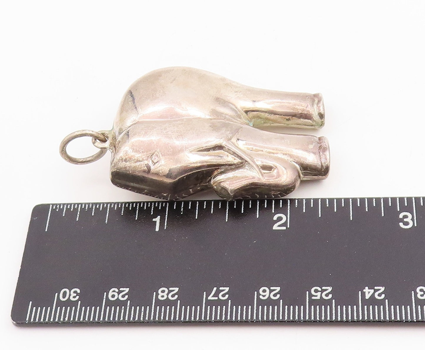 925 Sterling Silver Vintage Pendant Solid Majestic Elephant Of Fortune   PT25192