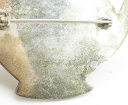 DESIGNER 925 Sterling Silver  Vintage Antique Tea Pot Motif Brooch Pin  BP1593