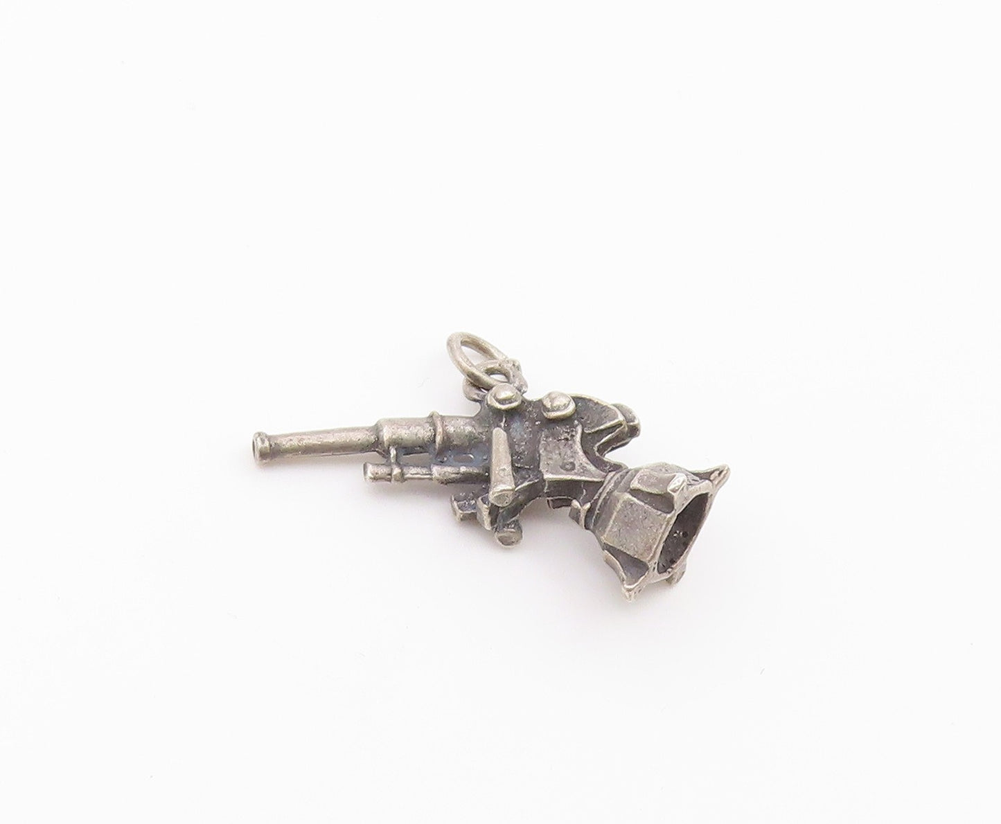 925 Sterling Silver  Vintage Missile Launcher Motif Charm Pendant  PT21837