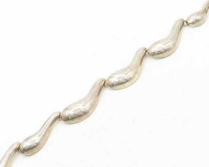 MEXICO 925 Silver  Vintage Two Tone Shiny Rope Twist Chain Necklace  NE2884