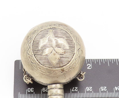 925 Sterling Silver Vintage Antique Large Etched Perfume Bottle (OPENS) TR3632