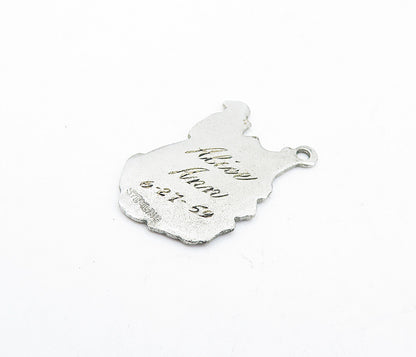 925 Sterling Silver  Vintage Enamel West Virginia State Map Pendant  PT4793