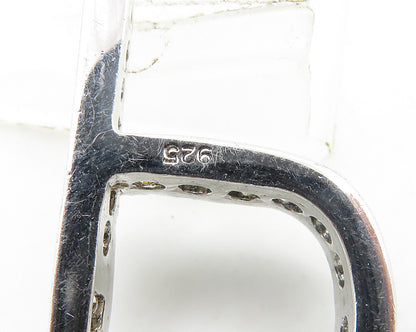 925 Sterling Silver  Vintage Shiny Cubic Zirconia P Initial Pendant  PT15385