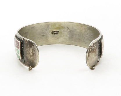 BMCO 925 Sterling Silver  Vintage Enamel Canadian Flags Cuff Bracelet  BT4824