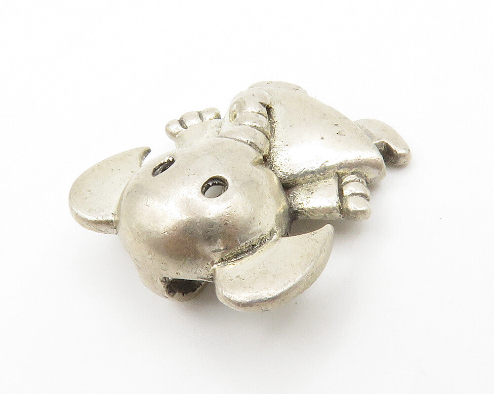925 Sterling Silver  Vintage Elephant In Dress Cutout Smooth Pendant  PT10652