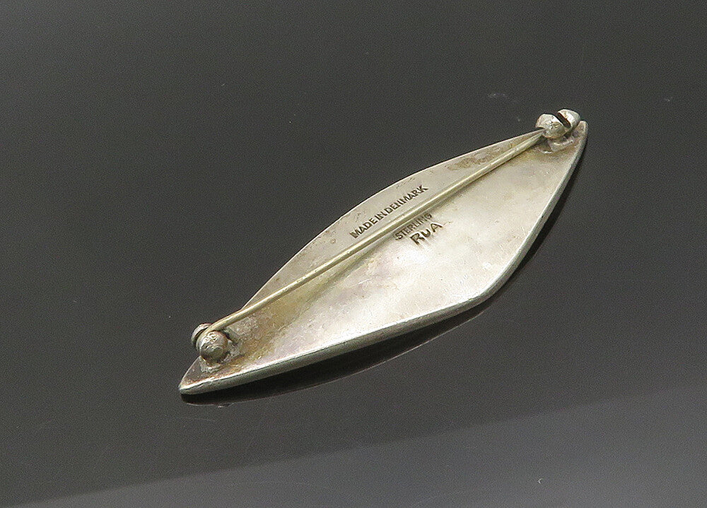 RUDOLPH ANDERSEN DENMARK 925 Silver  Vintage Oxidized Brooch Pin  BP8361