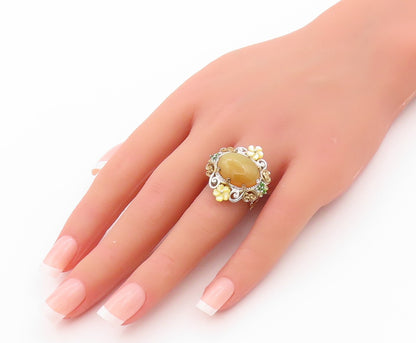 925 Sterling Silver Vintage Ring MICHAEL VALITUTTI Gemstones  Sz 5  RG32610