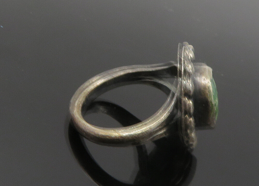 925 Sterling Silver Vintage Antique Jasper Cocktail Ring Sz 5 RG20120