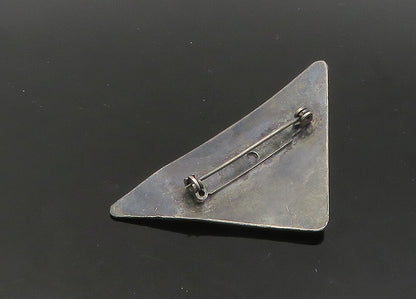 925 Sterling Silver  Vintage Oxidized Modernist Design Brooch Pin  BP8525
