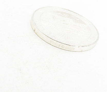 925 Sterling Silver  Shiny Seal Of The State Of Alaska Medallion Coin  TR1433