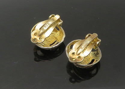MFA 925 Silver  Vintage Two Tone Love Knot Dome Non Pierce Earrings  EG11021