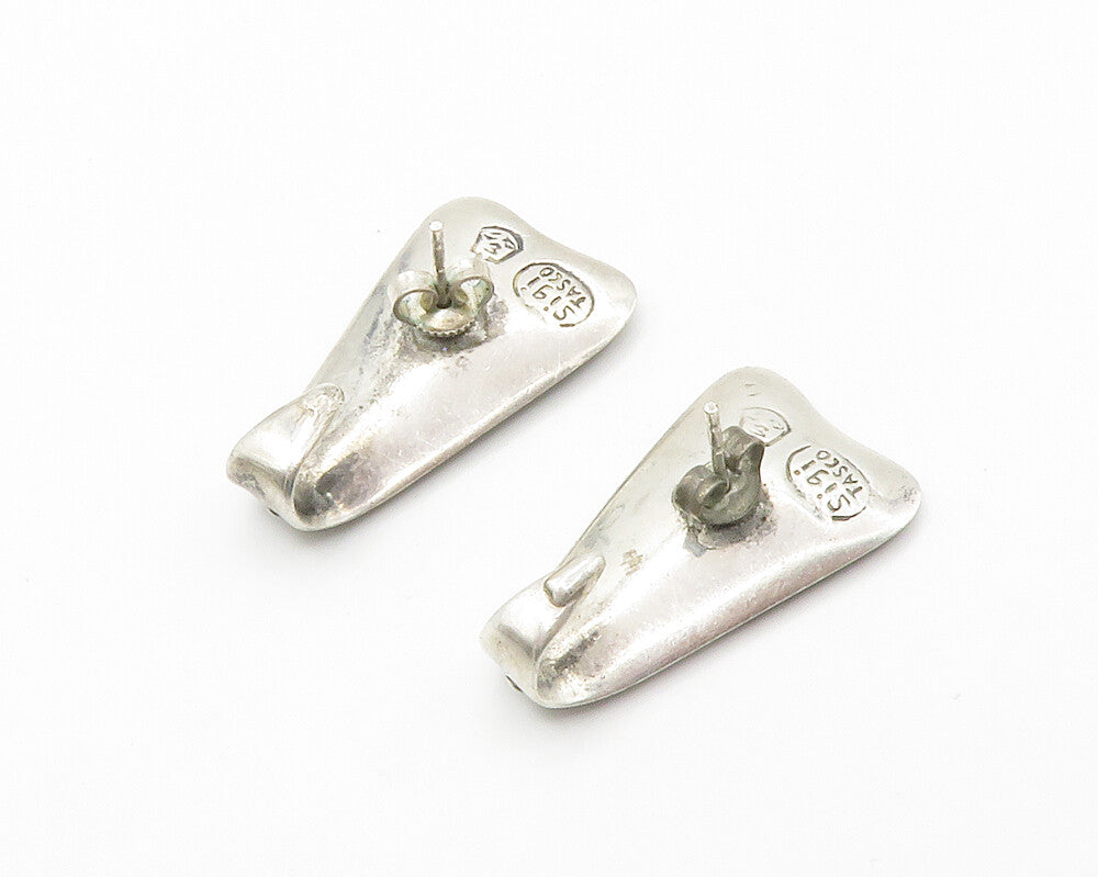 SIGI PINEDA TASCO 925 Silver  Vintage Modernist Folded Drop Earrings  EG7425