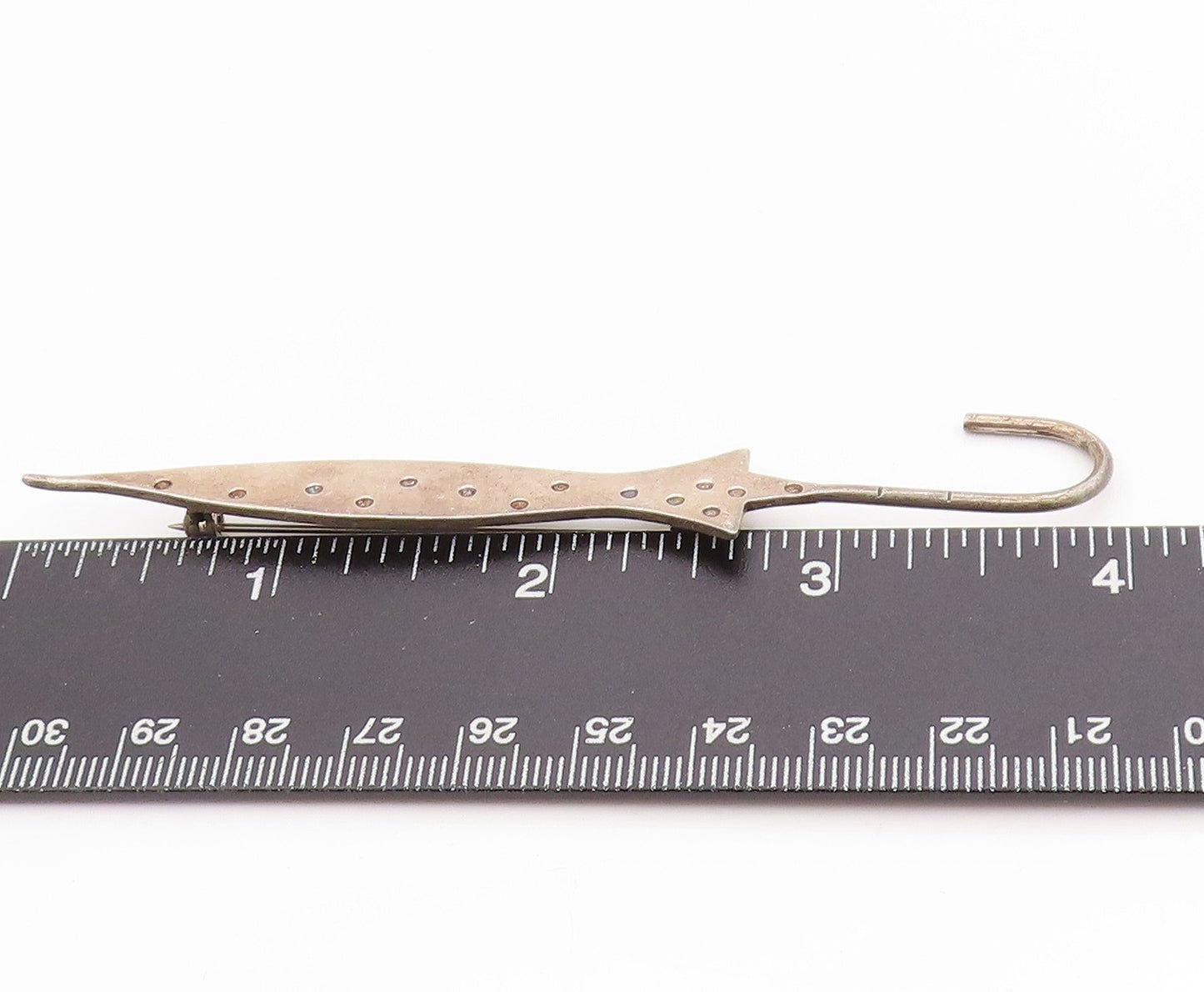 925 Sterling Silver Vintage Brooch Antique Polka Dot Umbrella  BP11730