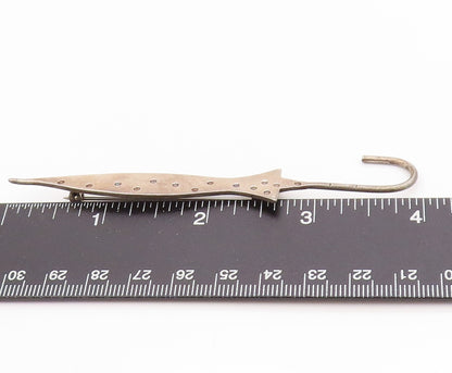 925 Sterling Silver Vintage Brooch Antique Polka Dot Umbrella  BP11730