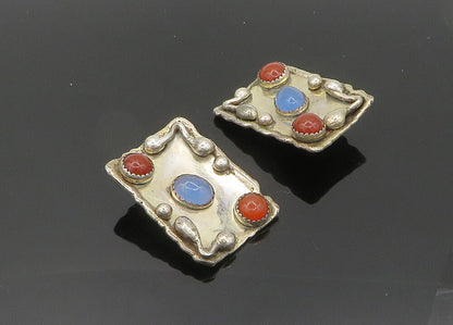 DESIGNER 925 Sterling Silver  Vintage Carnelian Non Pierce Earrings  EG10085