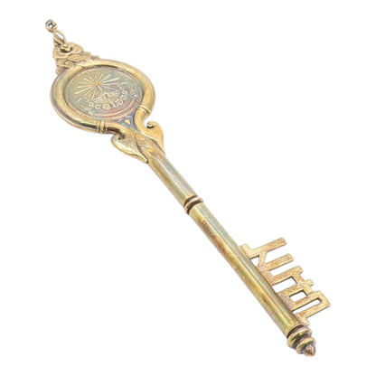 925 Sterling Silver Vintage Pendant Gold Plated Antique Large Key Locket PT26072