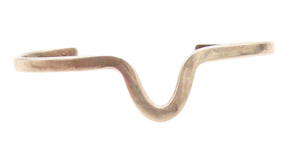 MEXICO 925 Sterling Silver  Vintage Petite Smooth UShape Cuff Bracelet BT2684