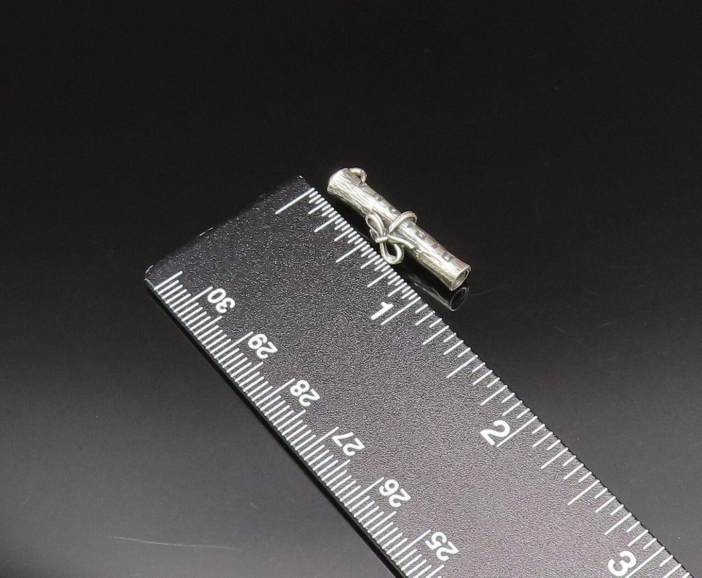 925 Sterling Silver  Vintage Bow Tied Rolled Diploma Pendant  PT21209
