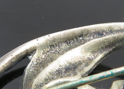 925 Sterling Silver  Vintage Antique Floral Swirl Oval Brooch Pin  BP7986