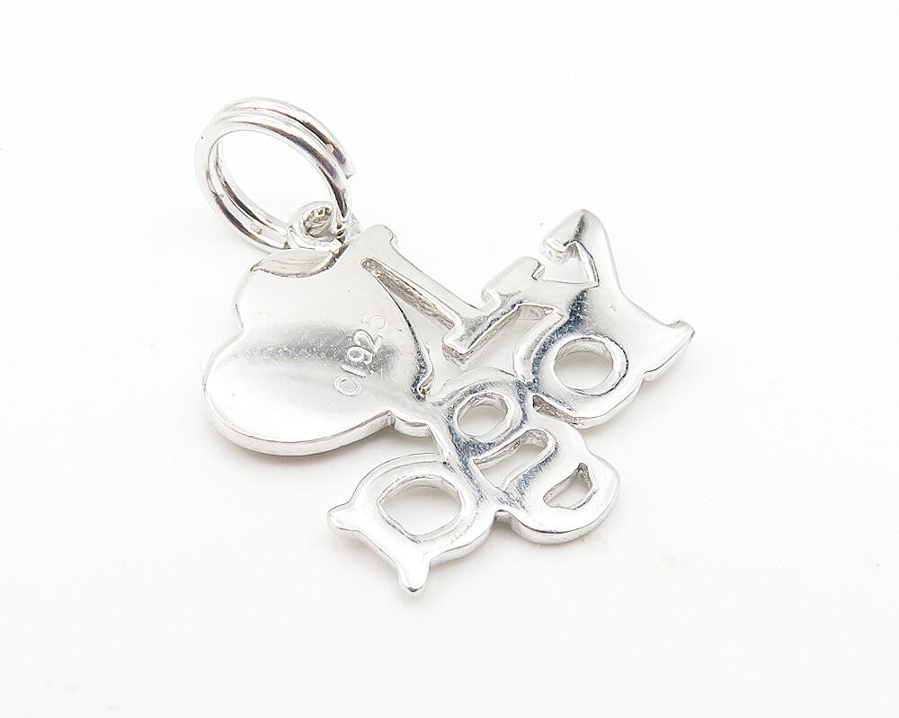 925 Sterling Silver  Shiny Enamel Coated I Love Yoga Drop Pendant  PT8507
