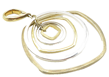 CAROLEE 925 Sterling Silver  Vintage Shiny Two Tone Graduated Pendant  PT7177