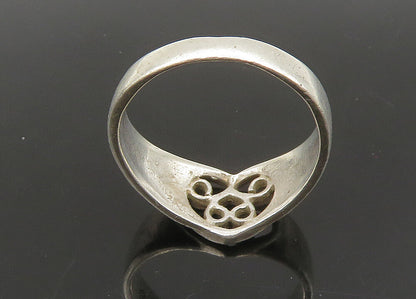 925 Sterling Silver  Vintage Shiny Swirl Love Heart Band Ring Sz 7  RG22921