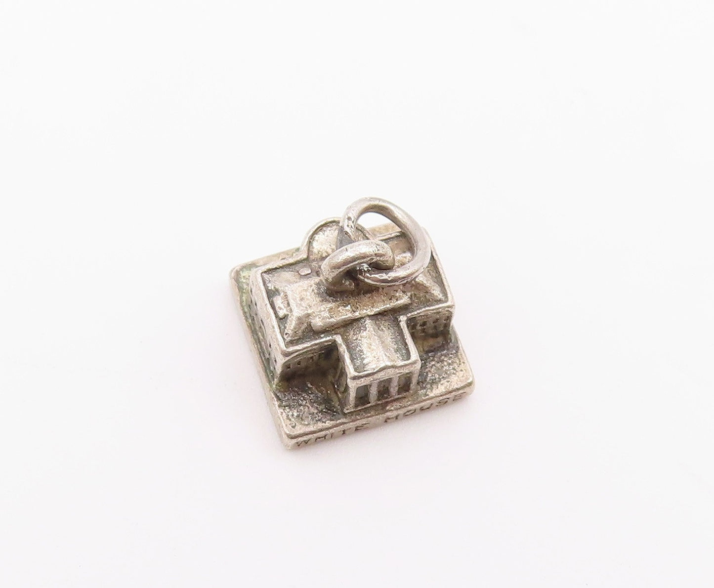 925 Sterling Silver  Vintage The White House Charm Pendant  PT21192
