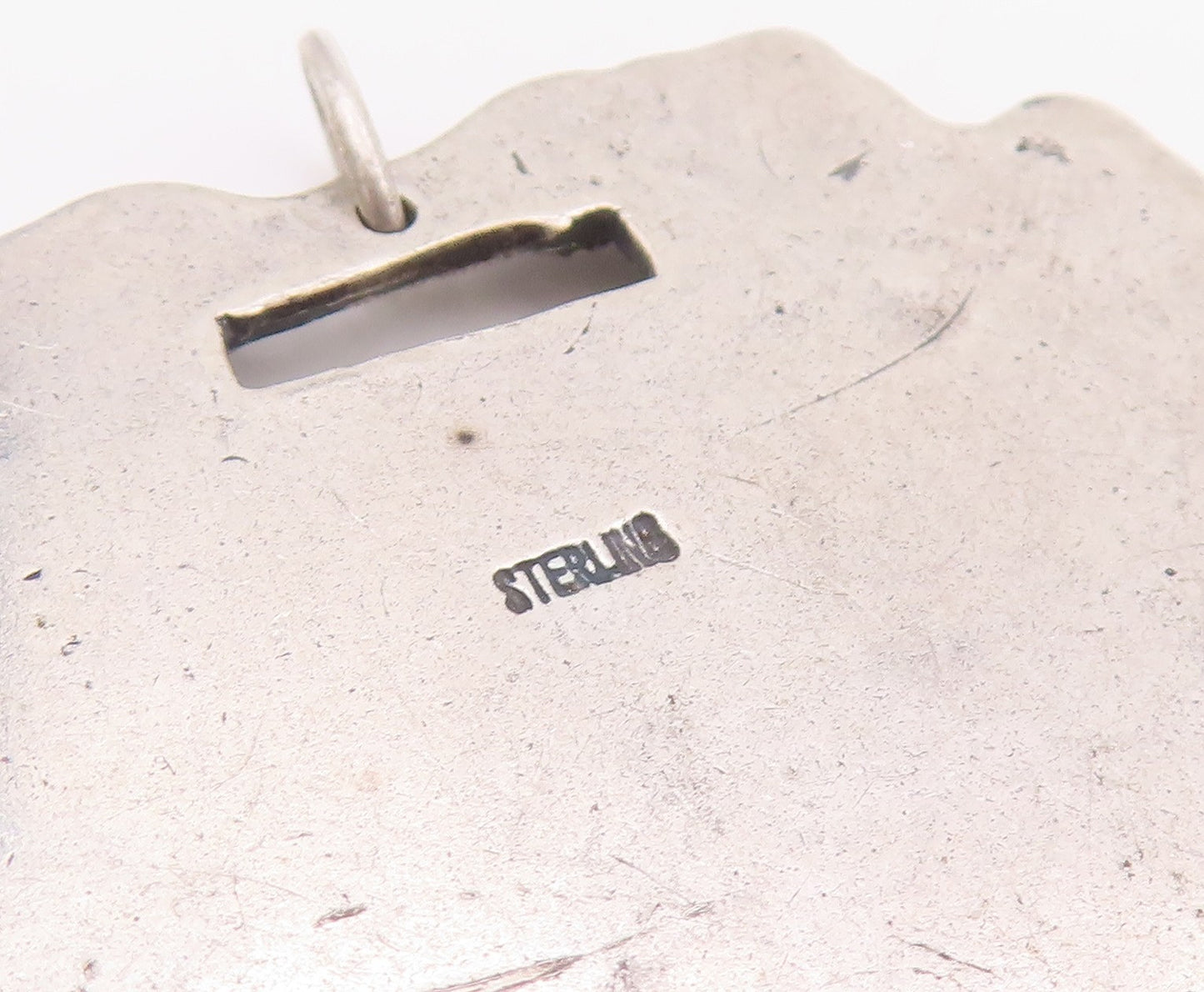 925 Sterling Silver Vintage Pendant Classic Victorian Floral Luggage Tag PT25245