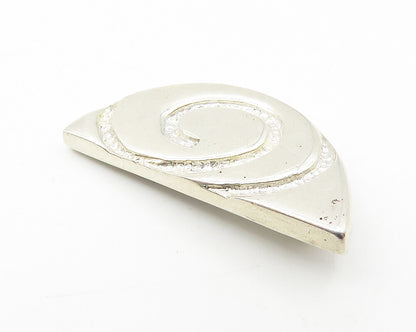 925 Sterling Silver  Vintage Shiny Chiseled Swirl Design Pendant  PT8426