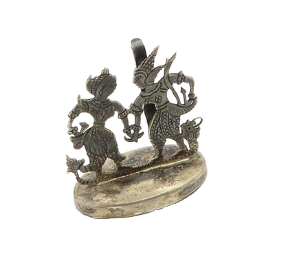 925 Sterling Silver  Vintage Male Female God Figures Detail Card Holder TR2668