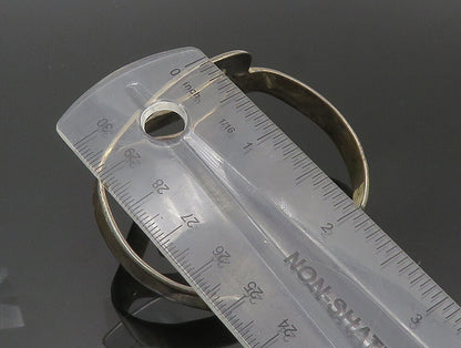 MEXICO 925 Sterling Silver  Vintage Dark Tone Open Design Cuff Bracelet BT1184