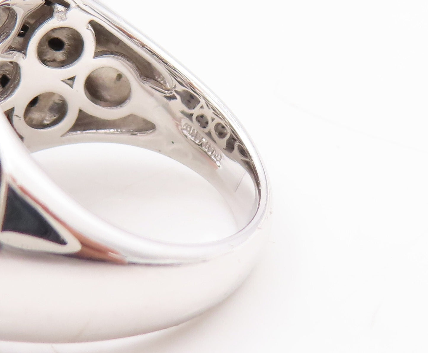 925 Sterling Silver Vintage Ring Spinel Inlay Dome Shape  Sz 7  RG29791