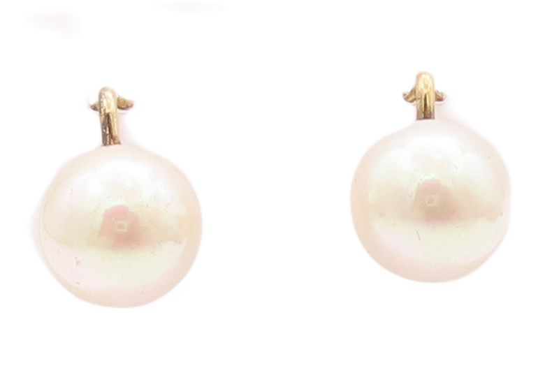 925 Sterling Silver Vintage Earrings MAJORICA Gold Plated Pearls Beaded  EG12976