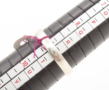 925 Silver  Vintage Three Stone Purple & White Rough Quartz Ring Sz 9  RG26968