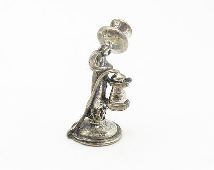 BEAU 925 Sterling Silver  Vintage Old Fashioned Telephone Pendant  PT9433