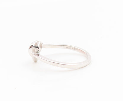 925 Sterling Silver Vintage Ring Pink Topaz Love Heart Band  Sz 6.5  RG35119