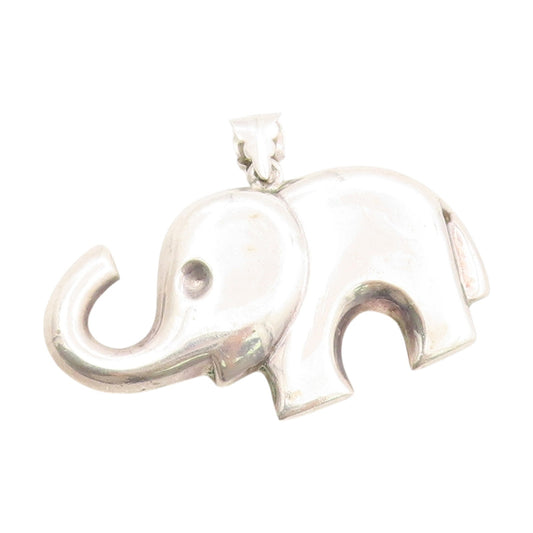 925 Sterling Silver Vintage Pendant Solid Good Luck Baby Elephant Charm  PT25091