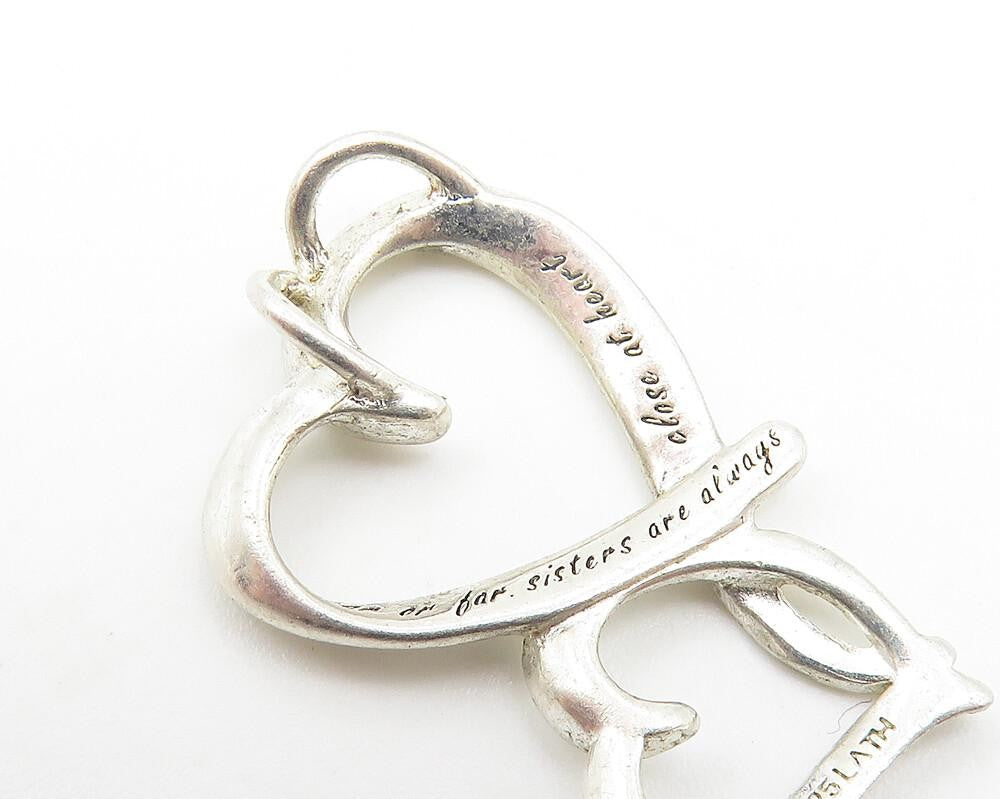 925 LA Sterling Silver  Vintage Petite Shiny Open Love Heart Pendant  PT9018