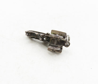925 Sterling Silver  Vintage Petite Dark Tone Horse & Carriage Pendant  PT6974