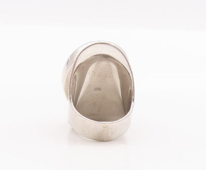 925 Sterling Silver Vintage Ring Oval Cabochon Purple Turquoise  Sz 6  RG28355