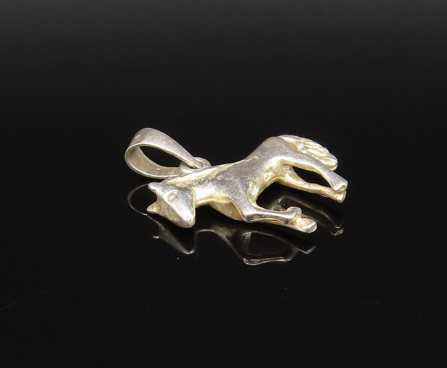 925 Sterling Silver Vintage Minimalist Donkey Burro Charm Pendant PT21630