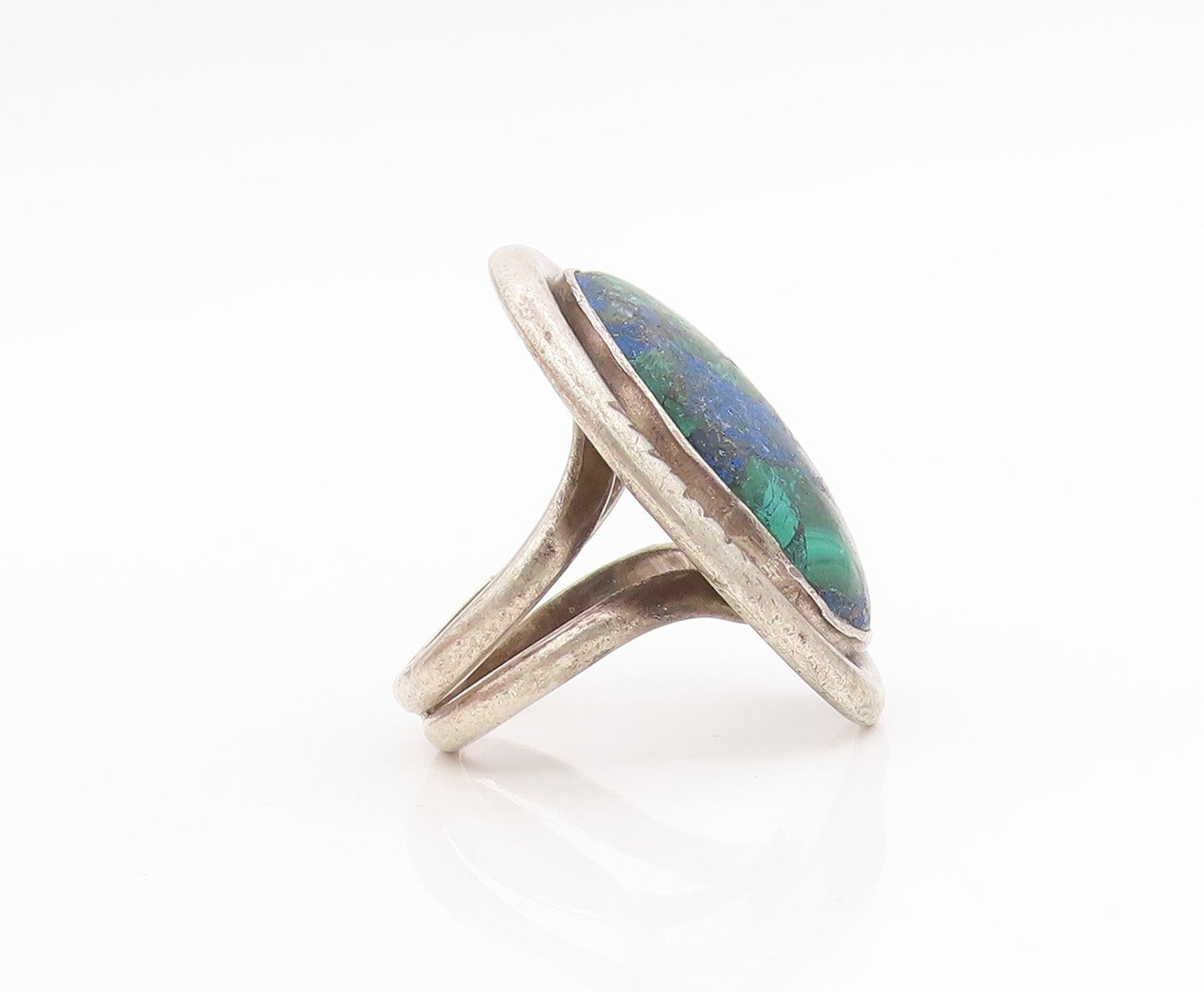 925 Sterling Silver Vintage Ring NAVAJO Zuni Azurite Malachite  Sz 6.5  RG34579