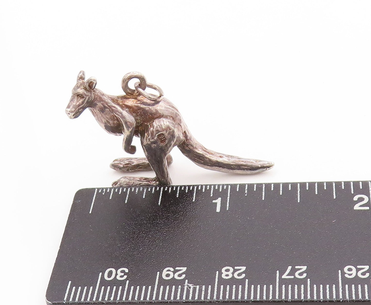 925 Sterling Silver Vintage Pendant Solid Kangaroo Cutout Charm  PT24225