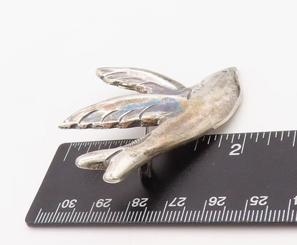 925 Sterling Silver Vintage Brooch Pin MEXICO Cutout Flying Sparrow  BP11214