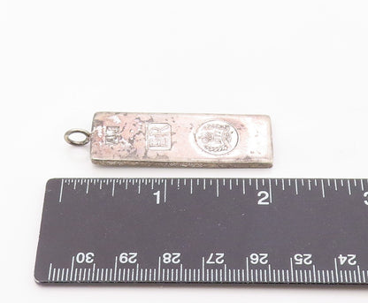 925 Sterling Silver Vintage Pendant Minimalist Geometric Jubilee Ingot   PT26319