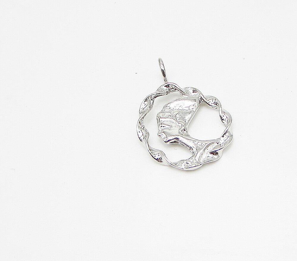 925 Sterling Silver  Shiny Egyption Goddess Drop Pendant  PT2268