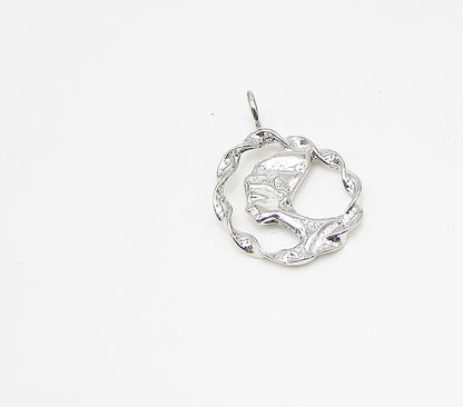 925 Sterling Silver  Shiny Egyption Goddess Drop Pendant  PT2268