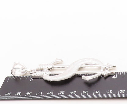 925 Sterling Silver Vintage Pendant Large Solid Cutout Dollar Symbol  PT23885