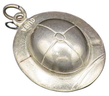 925 Sterling Silver  Vintage Carved Minimalist Etched Dome Pendant  PT21489