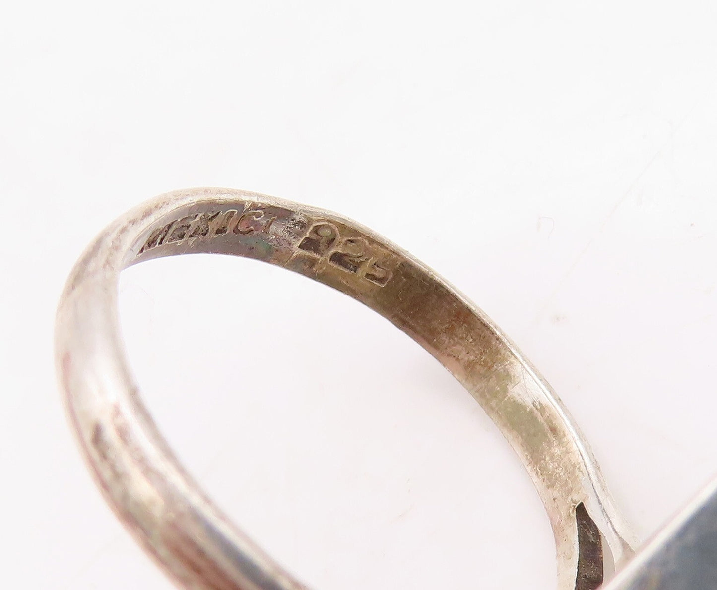 925 Sterling Silver Vintage Ring Diamond Shape Circle Cutout  Sz 8.5  RG31691